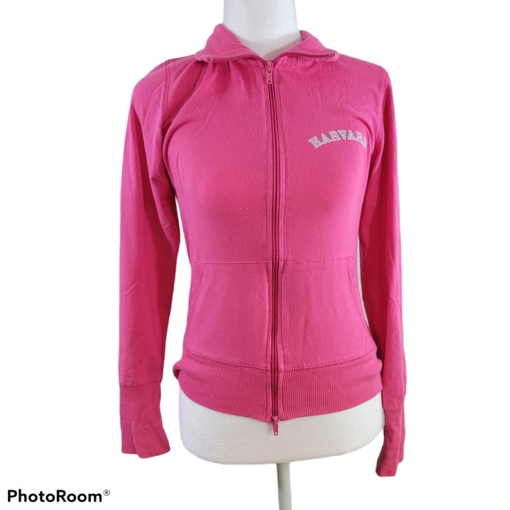 Vintage Harvard pink zip up size small